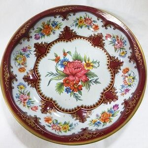 Vinatge Daher metal ware England‎ tin bowl floral